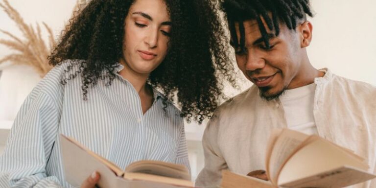 Couple reading together